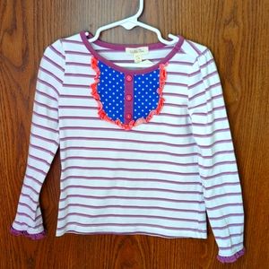 Matilda Jane Striped Purple White Top Size 4 GUC For White